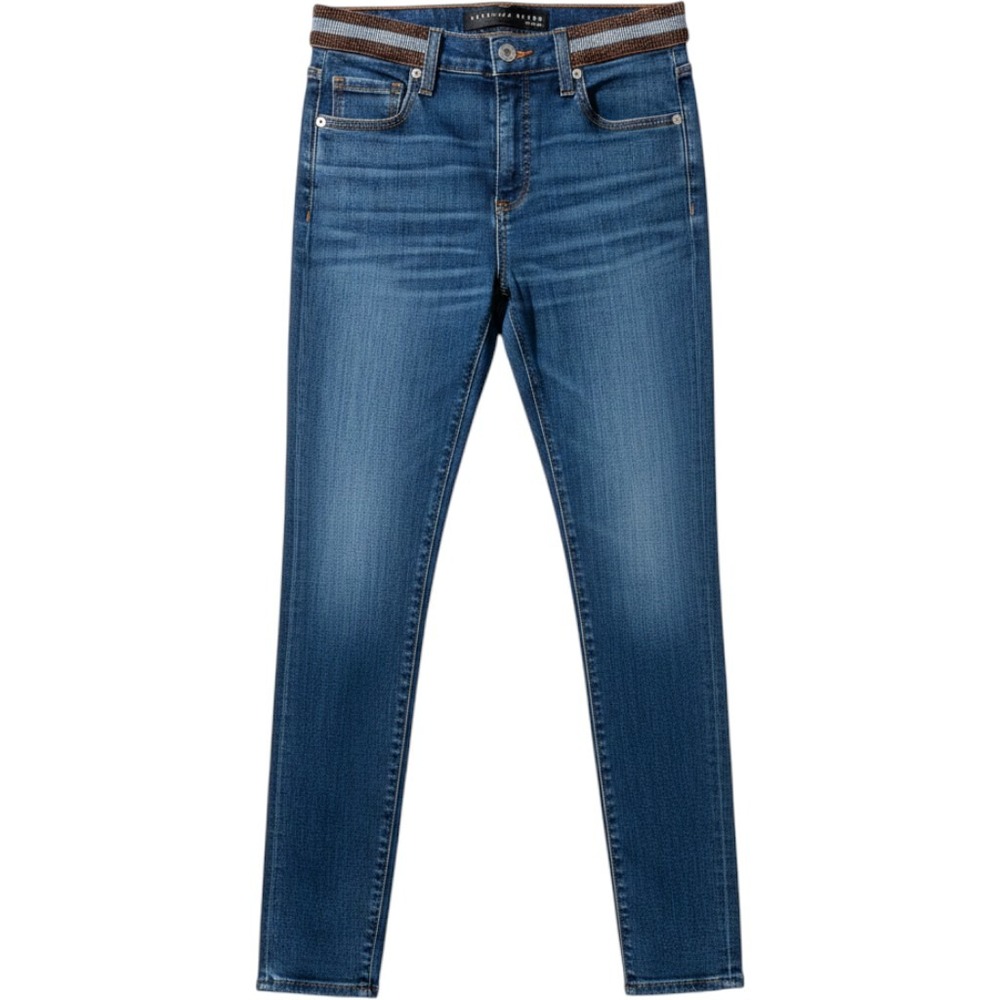 Veronica Beard Nantucket Skinny Jeans Blue Beaded Waist Womens‎ 25/0